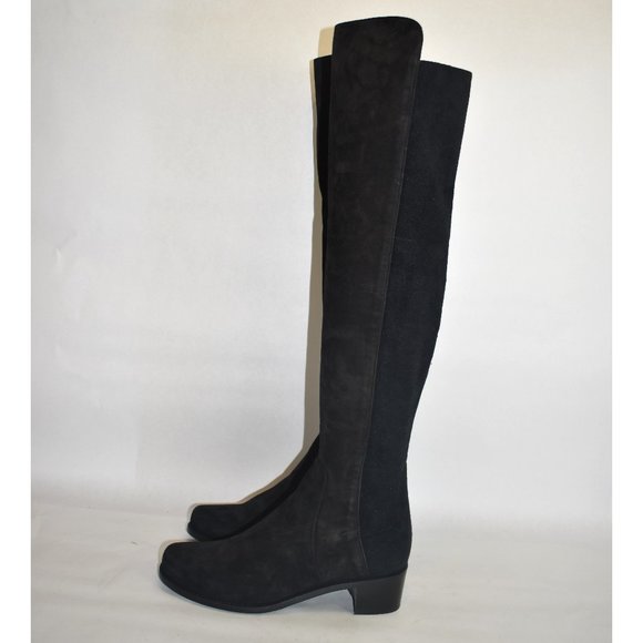 STUART WEITZMAN 'Reserve' 5050 Over the Knee Boot SUEDE BLACK 9 (P12) - Picture 6 of 10